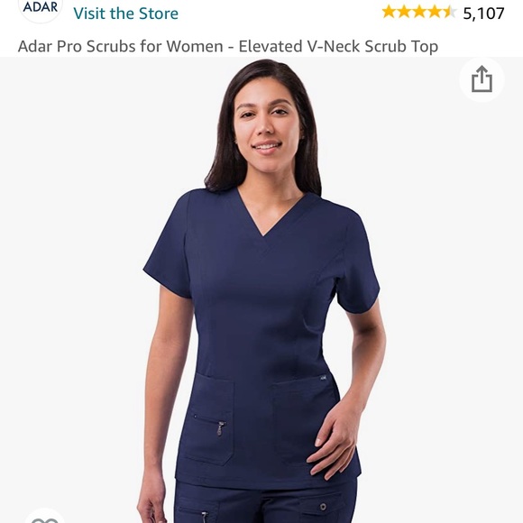 Adar Pro Scrubs for Women - Elevated V-Neck Scrub Top - Picture 1 of 8